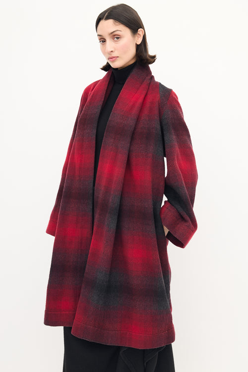 Vivienne Westwood Anglomania Red & Black Wool Checkered Coat