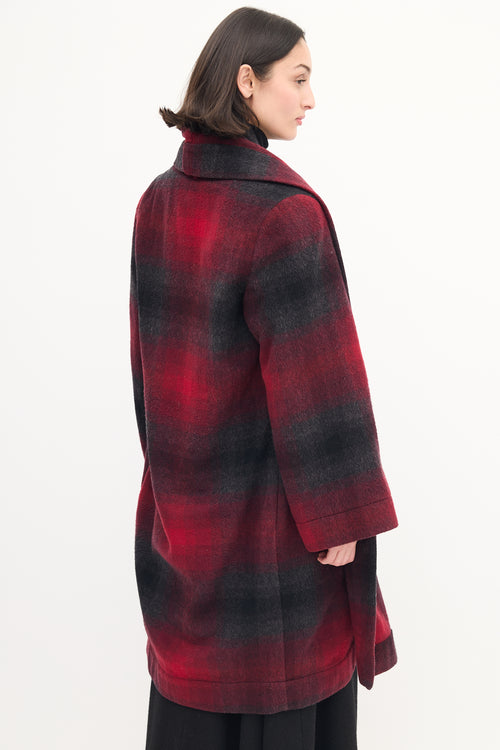 Vivienne Westwood Anglomania Red & Black Wool Checkered Coat