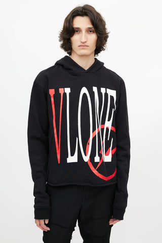 VLONE Black & Multicolour Logo Hoodie