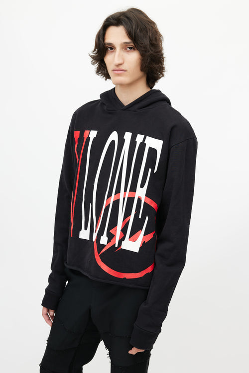 VLONE Black & Multicolour Logo Hoodie