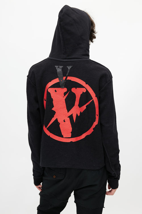 VLONE Black & Multicolour Logo Hoodie