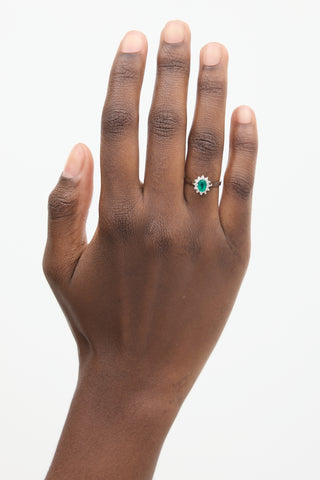 VSP Archive 14K White Gold & Emerald Encrusted Ring