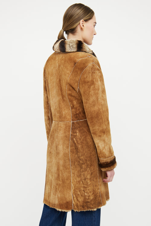 VSP Archive Brown Suede & Chinchilla Fur Coat
