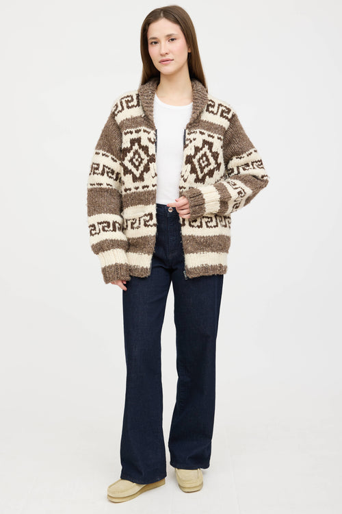 VSP Archive Wool Cowichan Knit Zip Sweater