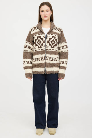 VSP Archive Wool Cowichan Knit Zip Sweater