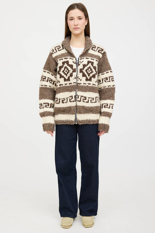VSP Archive Wool Cowichan Knit Zip Sweater
