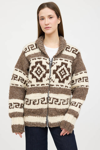 VSP Archive Wool Cowichan Knit Zip Sweater