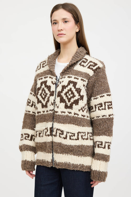 VSP Archive Wool Cowichan Knit Zip Sweater