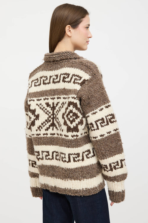VSP Archive Wool Cowichan Knit Zip Sweater