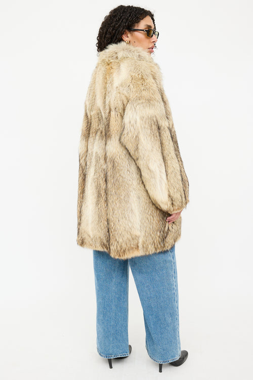 Shawl Collar Fur Coat