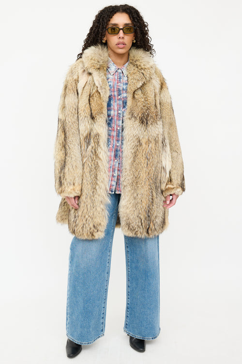 Shawl Collar Fur Coat