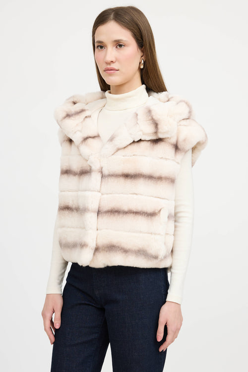 VSP Archive Fur Striped Hooded Vest