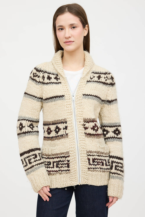 VSP Archive Wool Cowichan Knit Zip Sweater