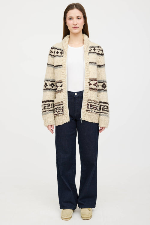 VSP Archive Wool Cowichan Knit Zip Sweater
