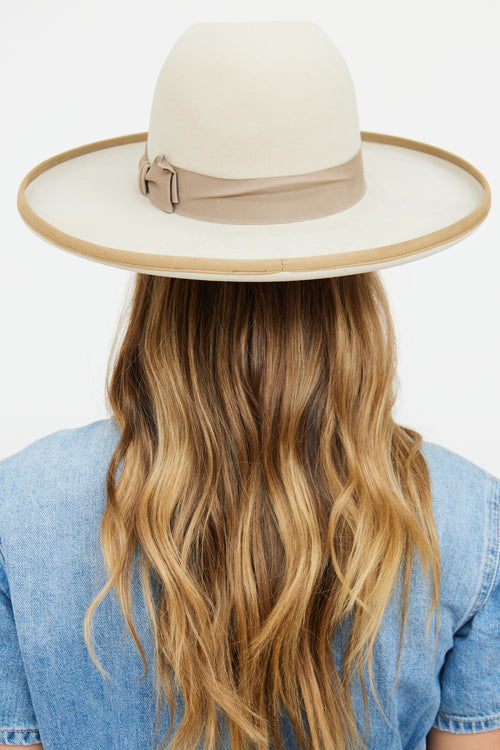 VSP Archive Beige Felt Round Brim Western Hat