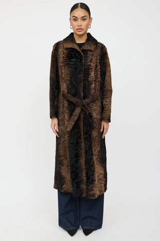 VSP Archive Curly Fur Belted Coat