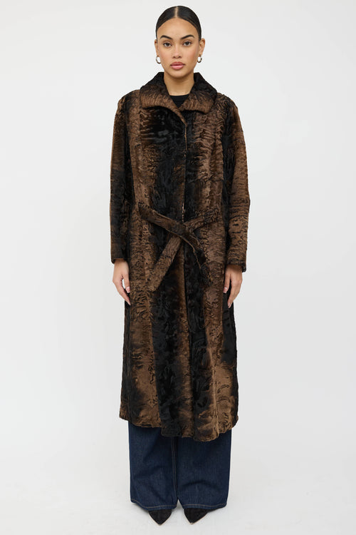 VSP Archive Curly Fur Belted Coat