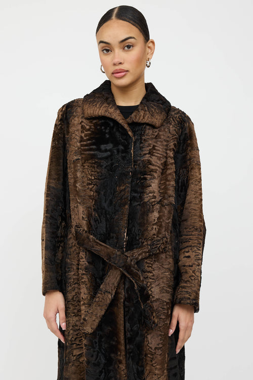 VSP Archive Curly Fur Belted Coat