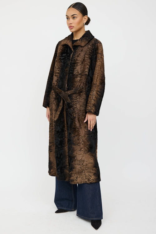 VSP Archive Curly Fur Belted Coat