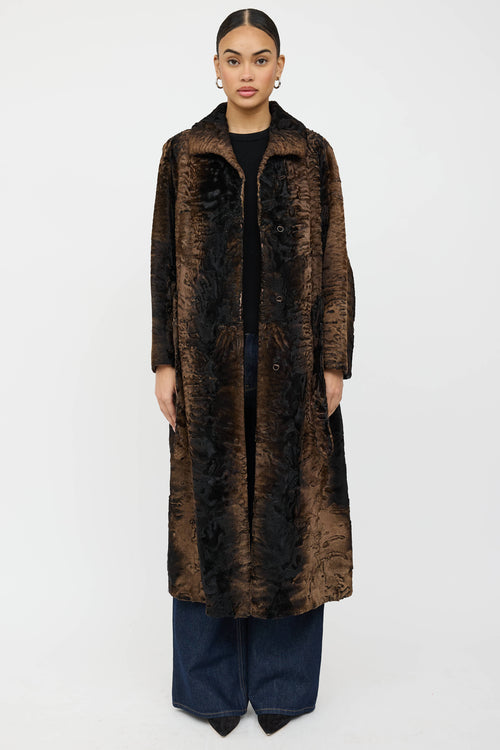 VSP Archive Curly Fur Belted Coat