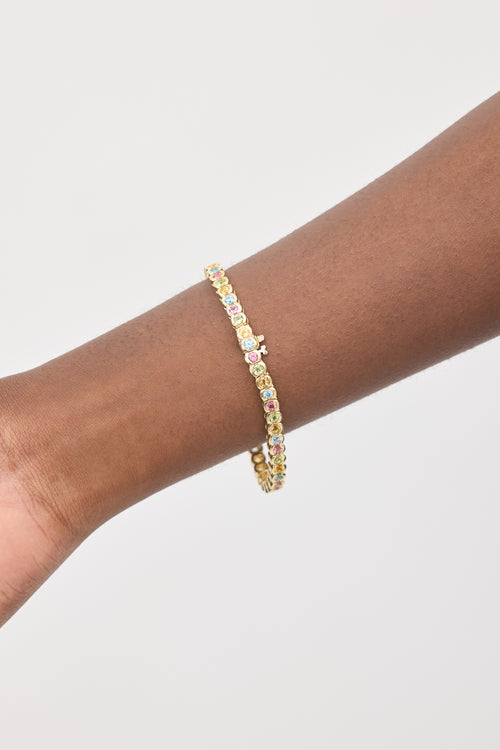 VSP Archive 14K Yellow Gold & Multicolour Gem Tennis Bracelet