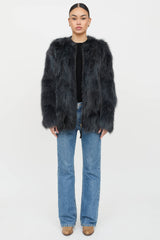 VSP Archive Leather Trim Fur Jacket