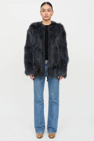 VSP Archive Leather Trim Fur Jacket