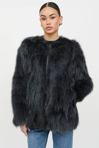 VSP Archive Leather Trim Fur Jacket