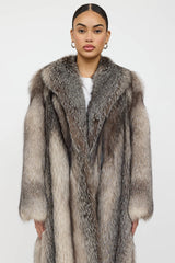 VSP Archive Striped Fur Collared Coat