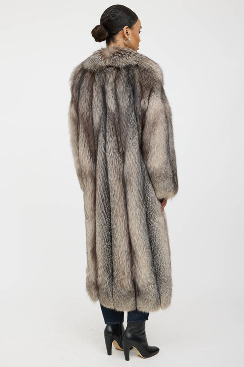 VSP Archive Striped Fur Collared Coat