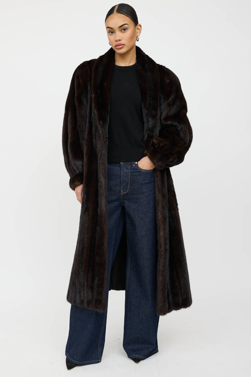 VSP Archive Shawl Collar Fur Coat