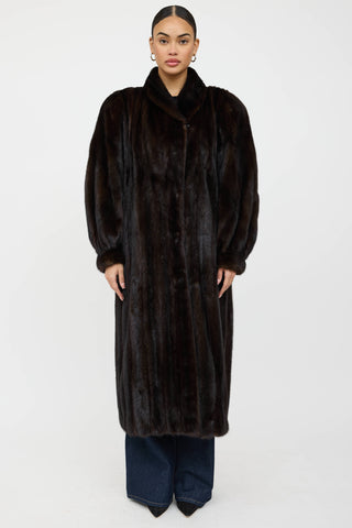 VSP Archive Shawl Collar Fur Coat