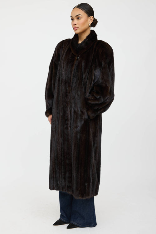 VSP Archive Shawl Collar Fur Coat