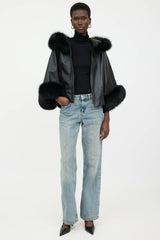 VSP Archive Leather Fur Trim Jacket