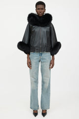 VSP Archive Leather Fur Trim Jacket
