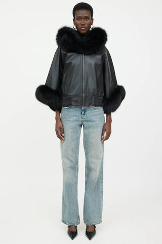 VSP Archive Leather Fur Trim Jacket