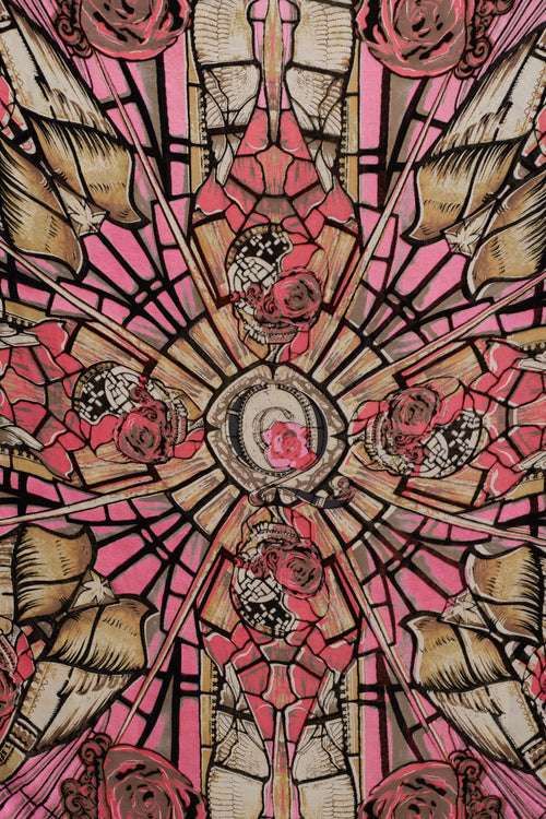 VSP Archive Pink & Multicolour Velour Skull Scarf