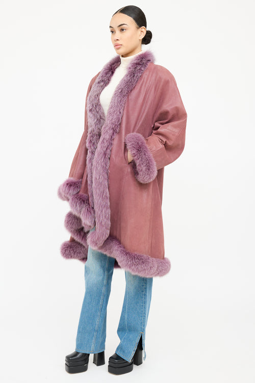 VSP Archive Leather Fur Trim  Coat