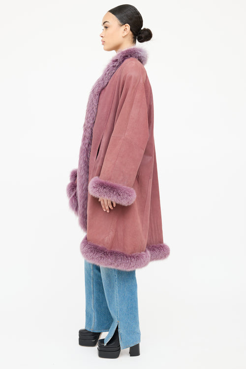 VSP Archive Leather Fur Trim  Coat