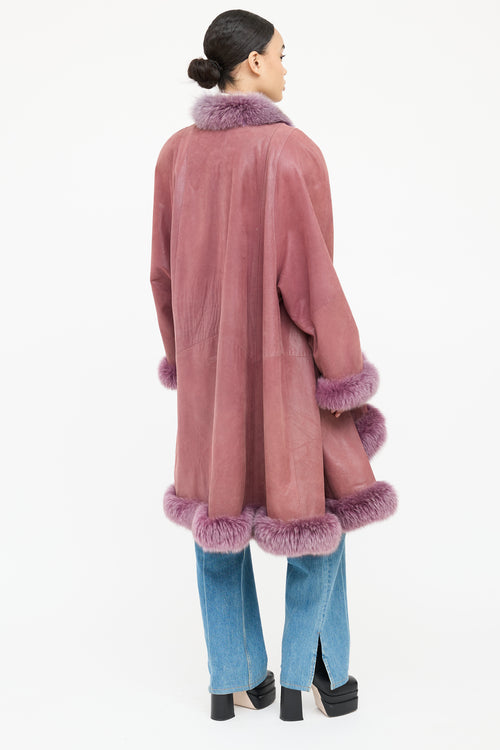 VSP Archive Leather Fur Trim  Coat