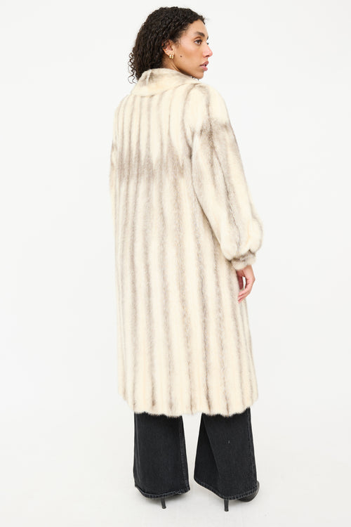 Striped Fur Coat