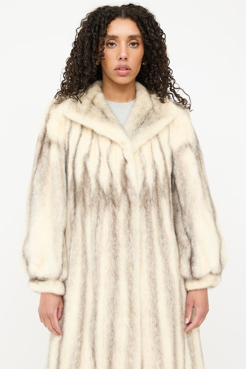 Striped Fur Coat
