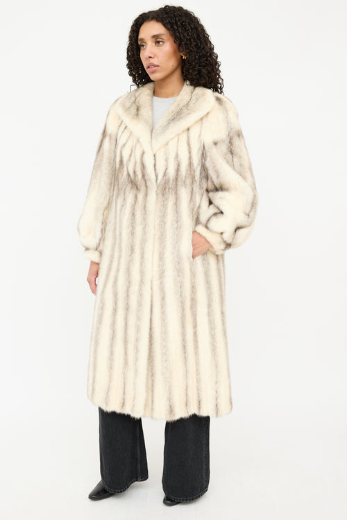 Striped Fur Coat
