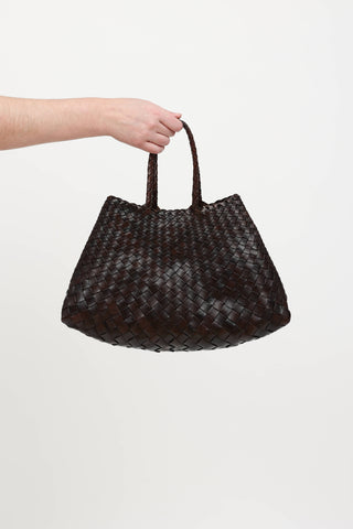 VSP Archive Leather Woven Top Handle Bag