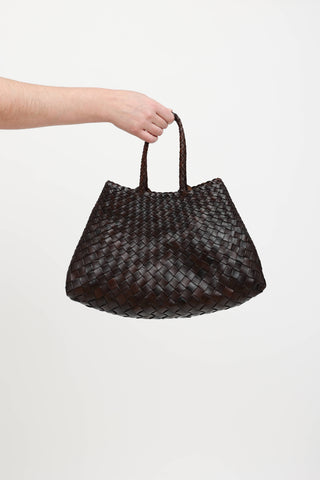 VSP Archive Leather Woven Top Handle Bag