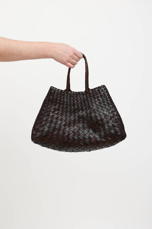 VSP Archive Leather Woven Top Handle Bag