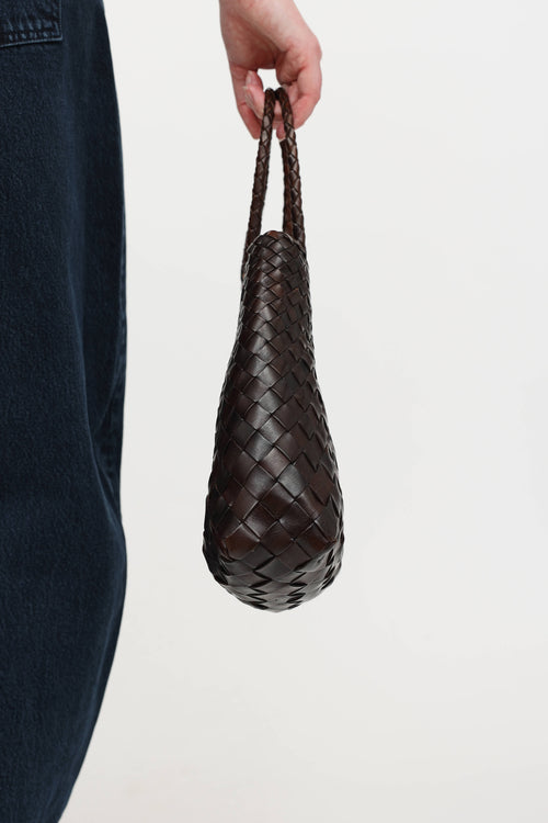 VSP Archive Leather Woven Top Handle Bag