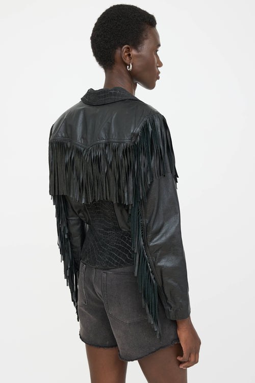 VSP Archive Leather Fringe Panel Jacket