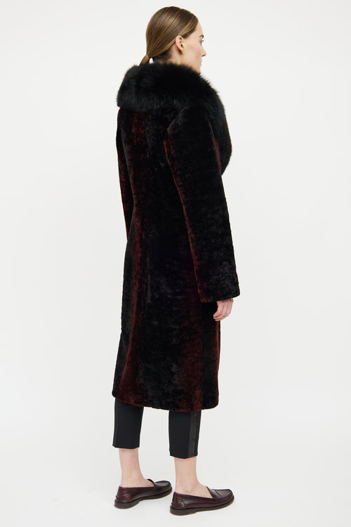 VSP Archive Sheared Red & Black Fur Coat
