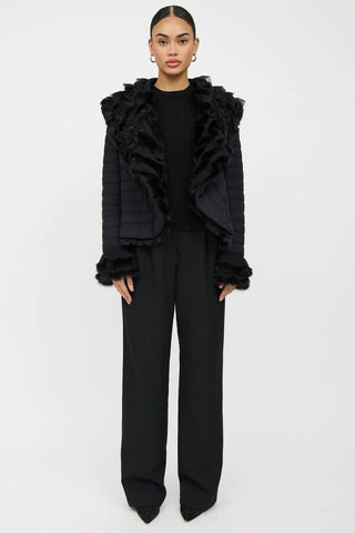 VSP Archive Silk Fur Trim Ruffled Jacket